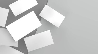 Gri ve sarı arkaplanda 3D çizim kartviziti