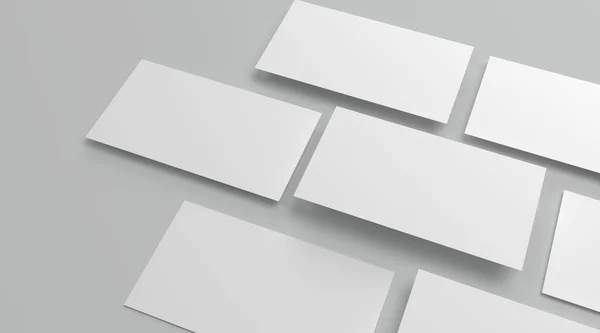 Render Business Card Mockup Gray Background — Stock Photo, Image