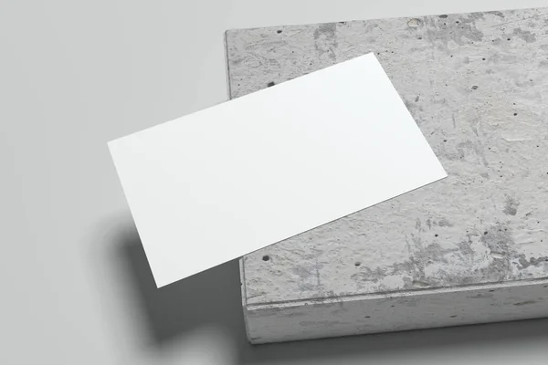 Render Business Card Mockup Gray Granite Background — Stock Photo, Image