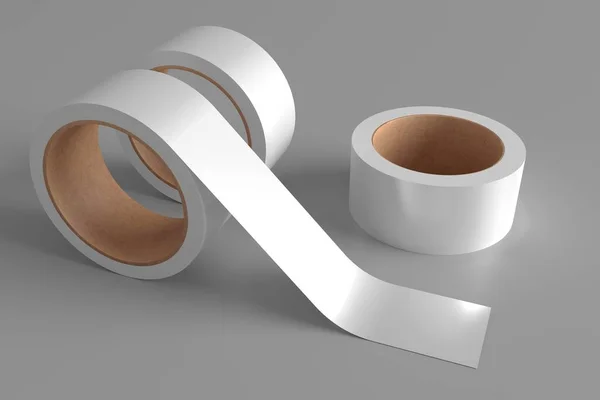3Dレンダリング白スコッチテープテンプレートデザインのための場所 — ストック写真