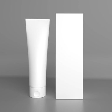 Krem ya da kozmetik ürünleri için 3d hazırlama, paketleme şablonu ile kutu, tasarım için model
