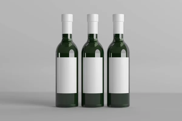 Model Şarap Şişeleri Boş Etiketli Şampanya Dizayn Yeri — Stok fotoğraf