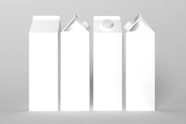 Rendermockup Von Verpackungen Für Milch Kefir Joghurt Saft — Stockfoto