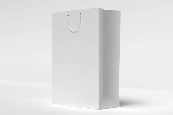 Renderização Saco Branco Branco Para Mostrar Design Pacote Padrão Mockup — Fotografia de Stock