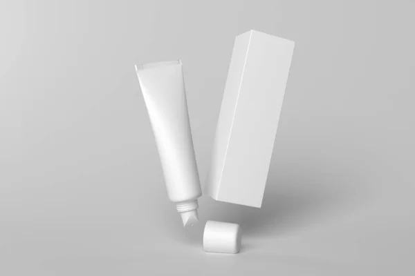 packaging template for lip balm tube and box mockup for design 3d render