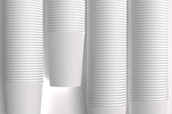Render Stack Paper Cups Mockup Design — 图库照片