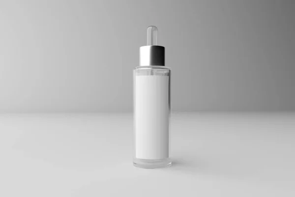 Render Lear Glass Dropper Bottle Mockup Place Design — Stock Photo, Image