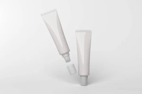 Tubo Bálsamo Labial Transparente Modelo Embalagem Mockup Para Design Render — Fotografia de Stock