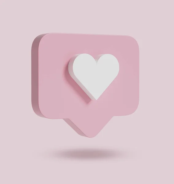 Pink Social Media Likes Pastel Pink Background Render — Stock Photo, Image