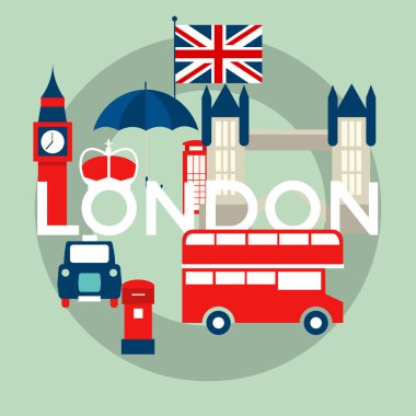 Londra sembolleri vektör kümesi