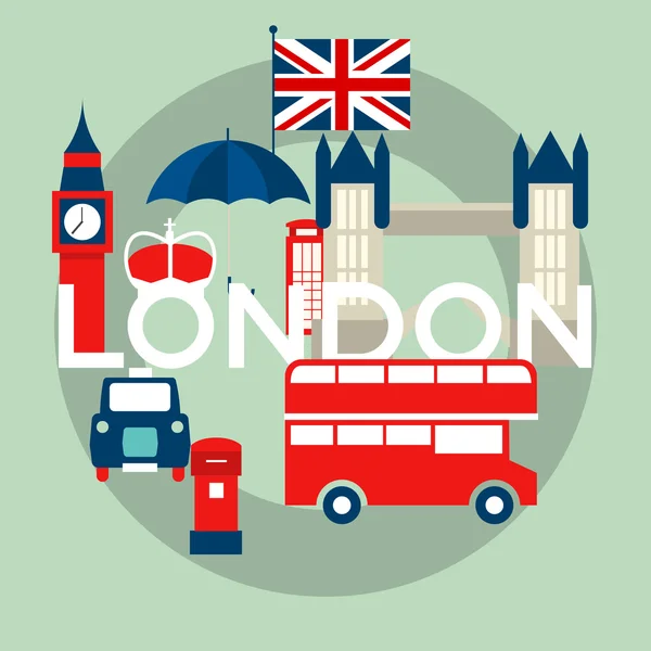 Vector set Londen symbolen — Stockvector