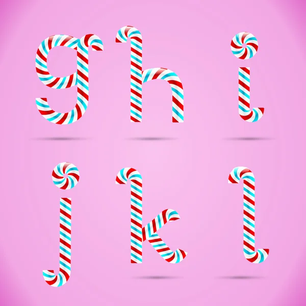 사탕 편지입니다. 사탕 알파벳. — 스톡 벡터
