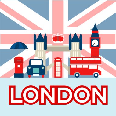 Londra sembolleri vektör kümesi