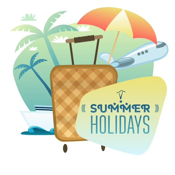 Векторный винтажный плакат летних каникул — стоковый вектор