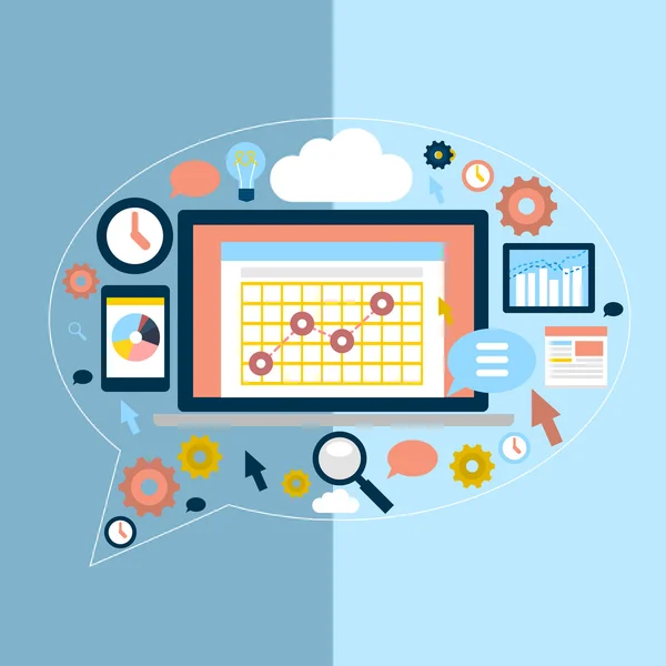 Estilo de diseño plano de optimización de búsqueda — Archivo Imágenes Vectoriales