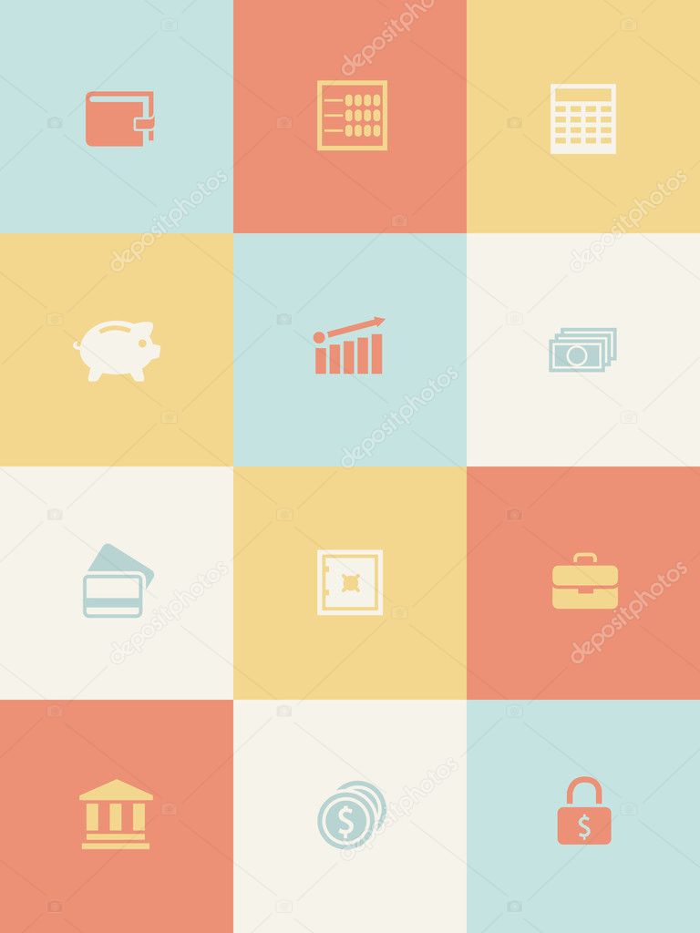 Money and business icons set