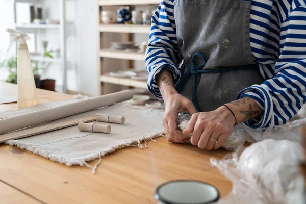 Art Therapy Hobby Small Business Young Woman Work Ceramics Studio — Stockfoto