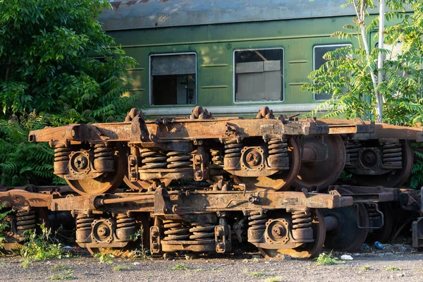 Rusting Wagon Bogies Old Railway Equipment Electric Locomotives Tbilisi Georgia — Stock Photo, Image