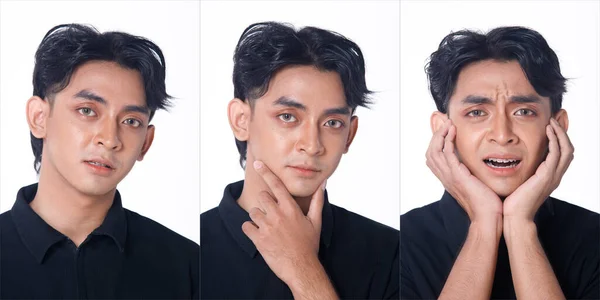 Face Head Shot Broche Presión Los Años Piel Bronceada Asiática —  Fotos de Stock
