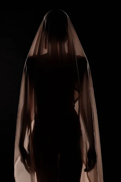 ポートレートバックライト付きの低光キーで20代のアジアの女性の水着 健康的な形状のファッションスタイルのための女性のターンツイストボディのサイドリアビュー 黒い背景煙露光 — ストック写真