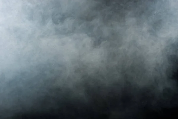 Πυκνά Χνουδωτά Παφ Από Λευκό Καπνό Και Ομίχλη Μαύρο Φόντο — Φωτογραφία Αρχείου