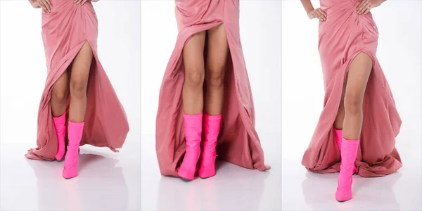 Parte Corpo Pés Sapatos 20S Asiático Mulher Bonita Usar Rosa — Fotografia de Stock