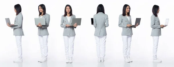 Full Längd Talet Ung Asiatisk Kvinna Lärare Student Företag 360 — Stockfoto
