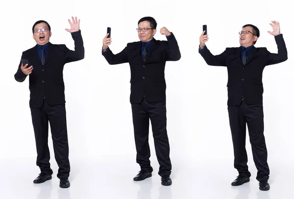 Volledige Lengte Jaren Jaren Aziatische Senior Man Business Executive Manager — Stockfoto