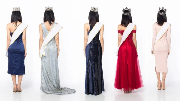 Collage Full Length Body Asian Beautiful Woman Wear Evening Sequin — Foto de Stock