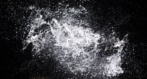 Water Splash Air Drop Black Background Studio Lighting High Speed — Fotografia de Stock