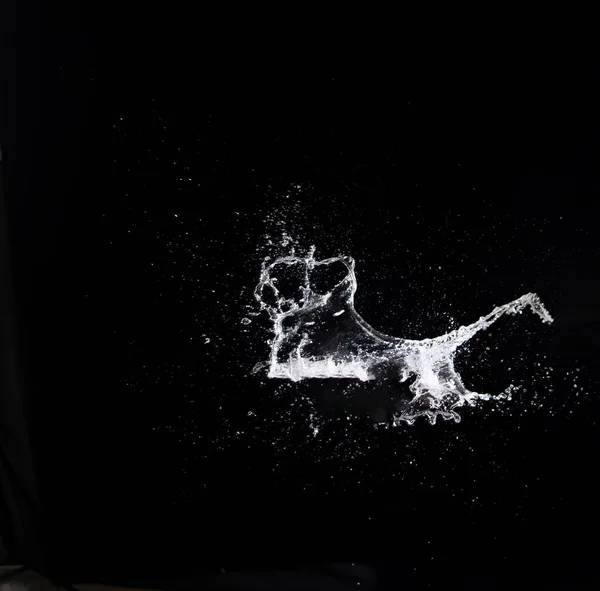 Water Splash Air Drop Black Background Studio Lighting High Speed — Stockfoto