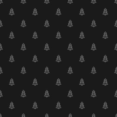 Noel ağaçları kusursuz desenli. Vektör illüstrasyonu.