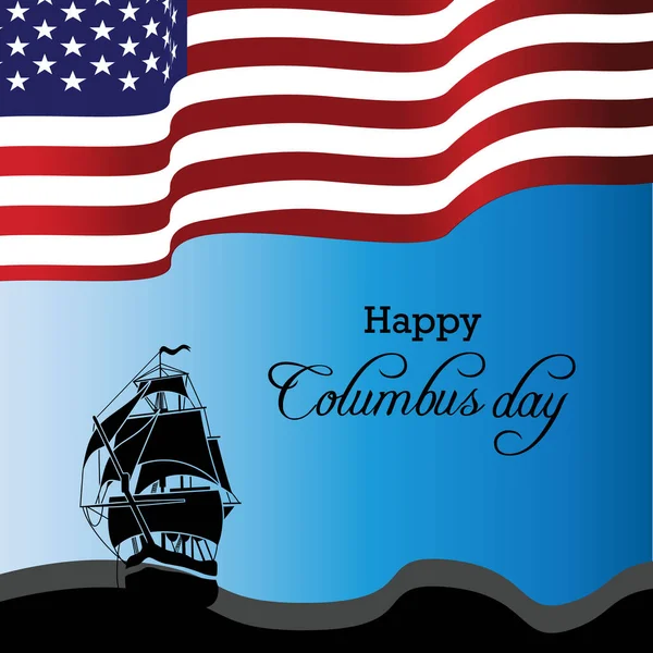 Celebración Del Día Colón Honor Llegada Cristóbal Colón América 1492 — Vector de stock