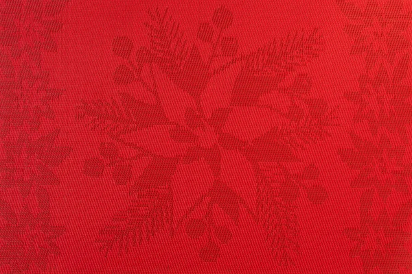 Achtergrond Met Rode Stof Een Kerstpatroon — Stockfoto