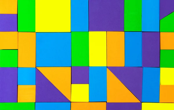 Фон Разноцветными Математическими Фигурами Цветные Квадраты Прямоугольники Треугольники — стоковое фото