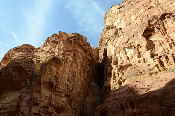 Jordan, Petra. Rocce nella gola — Foto Stock