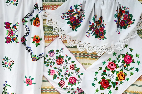 Belarus, crafts. Towels, satin stitch — Stock Photo, Image