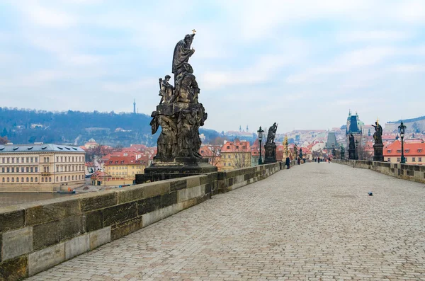 Prague République Tchèque Janvier 2019 Compositions Sculpturales Pont Charles Prague — Photo