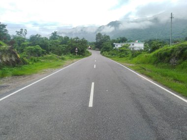 Blank Highway Road View Near Jawalaji City Himachal Pradesh India 
