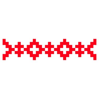 Pikselleştirilmiş desen Vyshyvanka Geleneksel Etnik Ukrayna Kusursuz Slav Şablonu süslemesi