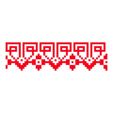 Pikselleştirilmiş desen Vyshyvanka Geleneksel Etnik Ukrayna Kusursuz Slav Şablonu süslemesi