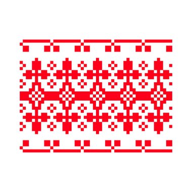 Pikselleştirilmiş desen Vyshyvanka Geleneksel Etnik Ukrayna Kusursuz Slav Şablonu süslemesi