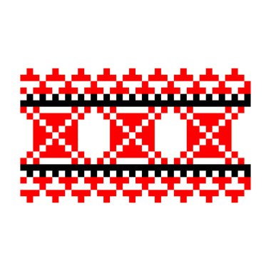 Pikselleştirilmiş desen Vyshyvanka Geleneksel Etnik Ukrayna Kusursuz Slav Şablonu süslemesi