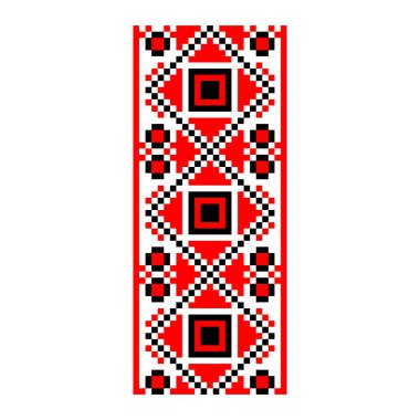 Pikselleştirilmiş desen Vyshyvanka Geleneksel Etnik Ukrayna Kusursuz Slav Şablonu süslemesi