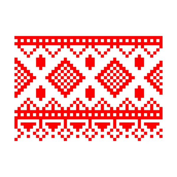 Pikselleştirilmiş desen Vyshyvanka Geleneksel Etnik Ukrayna Kusursuz Slav Şablonu süslemesi