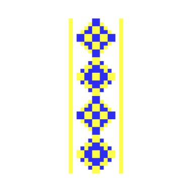 Pikselleştirilmiş desen Vyshyvanka Geleneksel Etnik Ukrayna Kusursuz Slav Şablonu süslemesi