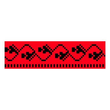 Pikselleştirilmiş desen Vyshyvanka Geleneksel Etnik Ukrayna Kusursuz Slav Şablonu süslemesi