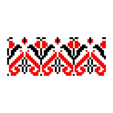 Pikselleştirilmiş desen Vyshyvanka Geleneksel Etnik Ukrayna Kusursuz Slav Şablonu süslemesi