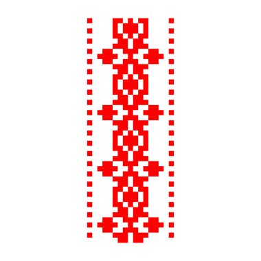 Pikselleştirilmiş desen Vyshyvanka Geleneksel Etnik Ukrayna Kusursuz Slav Şablonu süslemesi