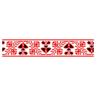 Pikselleştirilmiş desen Vyshyvanka Geleneksel Etnik Ukrayna Kusursuz Slav Şablonu süslemesi